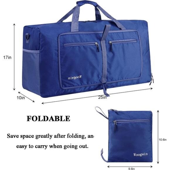 Travel Duffel Bag Large Foldable Waterproof Overnight Bag for Beach Swim Bags - Picture 2 of 7